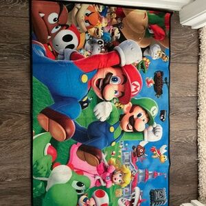 Retro Game Area Rug Classic Game Characters Rug Colorful Popular Cartoon Carpet